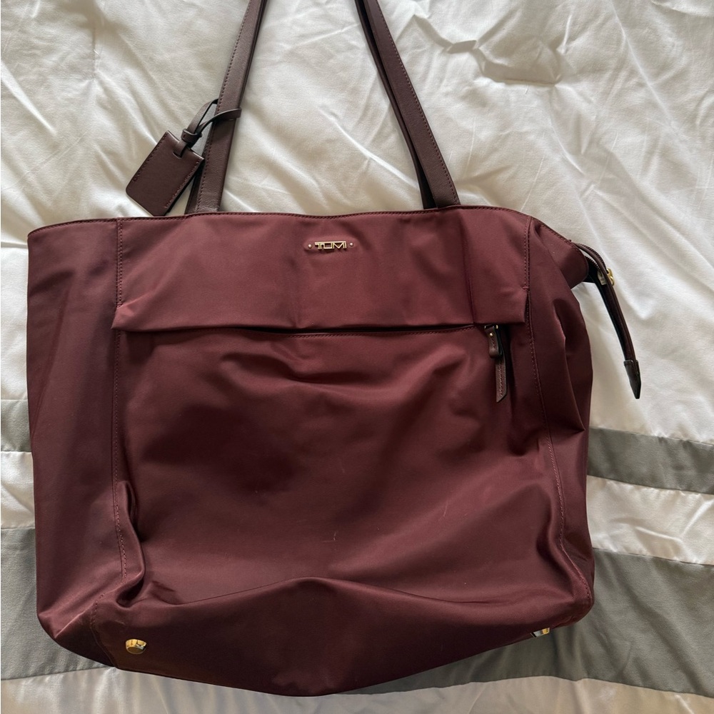 Tumi Burgundy Voyager Cam Large Tote Bag